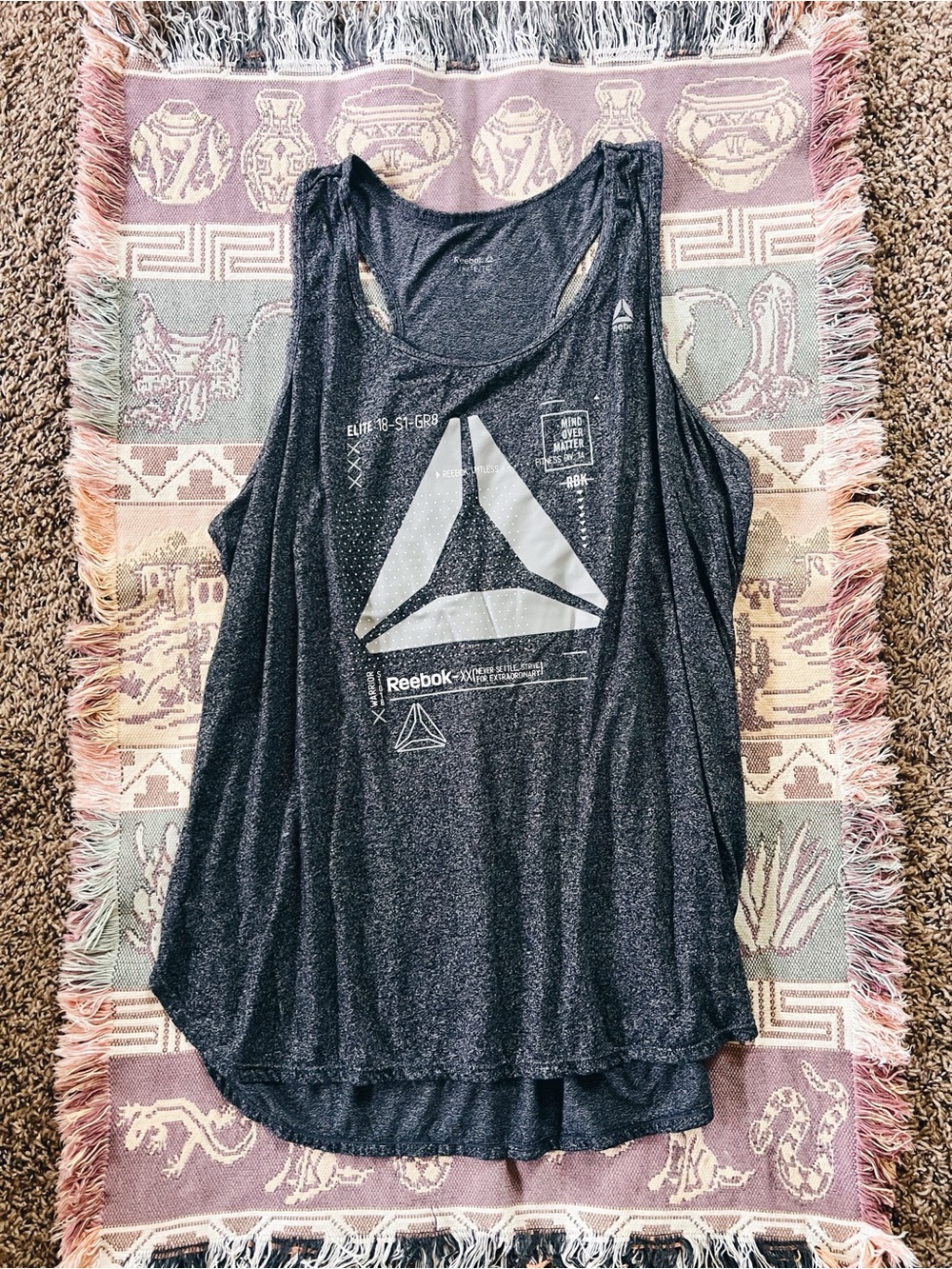 Reebok Black Graphic Logo Tank Top